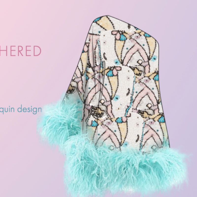 Coral Feathered Dress - S(B) - M
