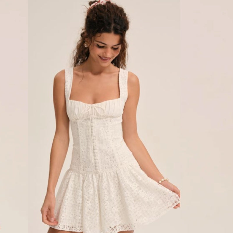 Daisy Lace Mini Dress - XS