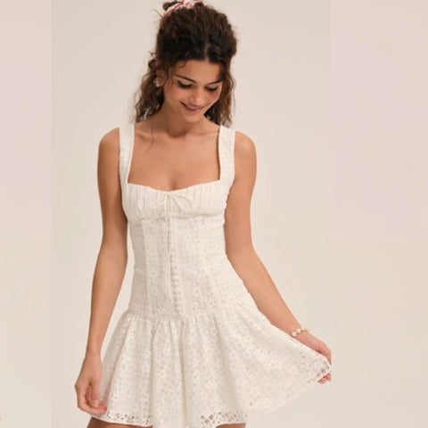 Daisy Lace Mini Dress - XS