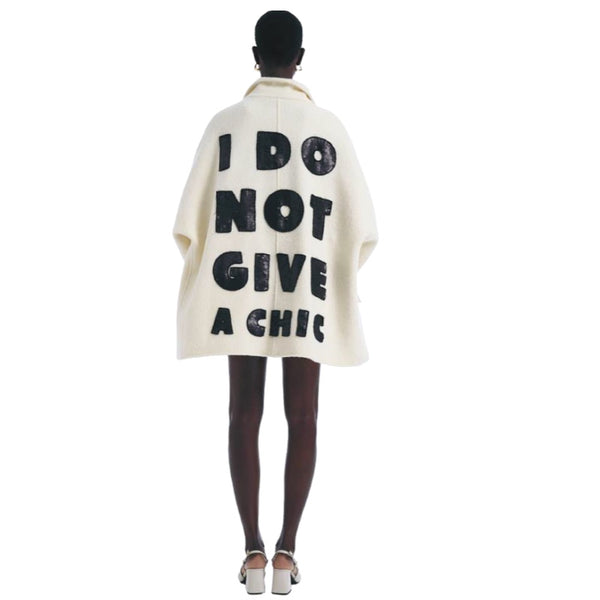 I don't give a chic wool midi coat off white