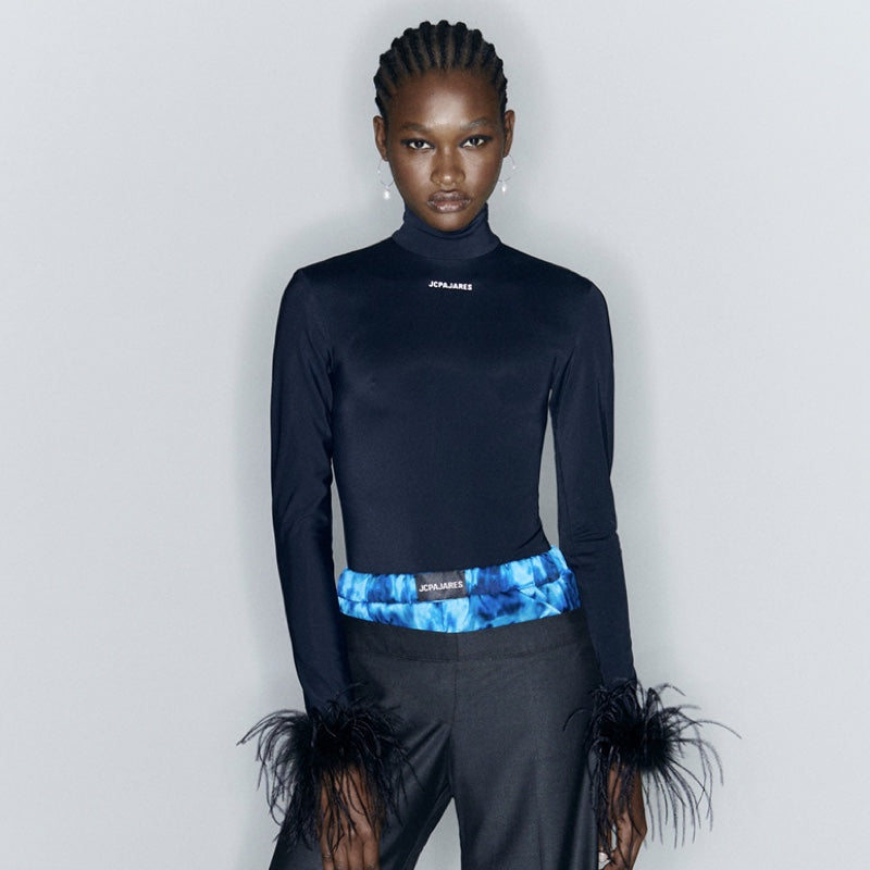 Feather Logo Body Suit - Indigo Blue
