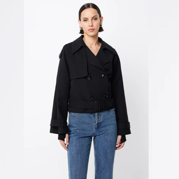 Franklin Cropped Trench Black - 8