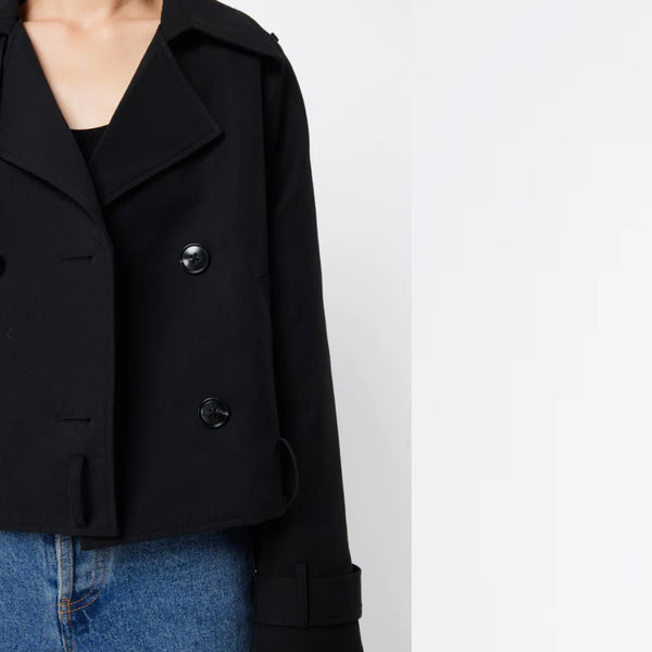 Franklin Cropped Trench Black - 8
