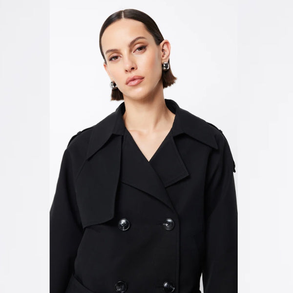 Franklin Cropped Trench Black - 8