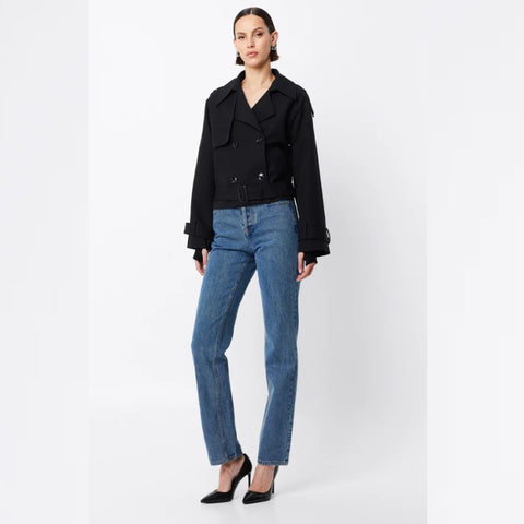 Franklin Cropped Trench Black - 8