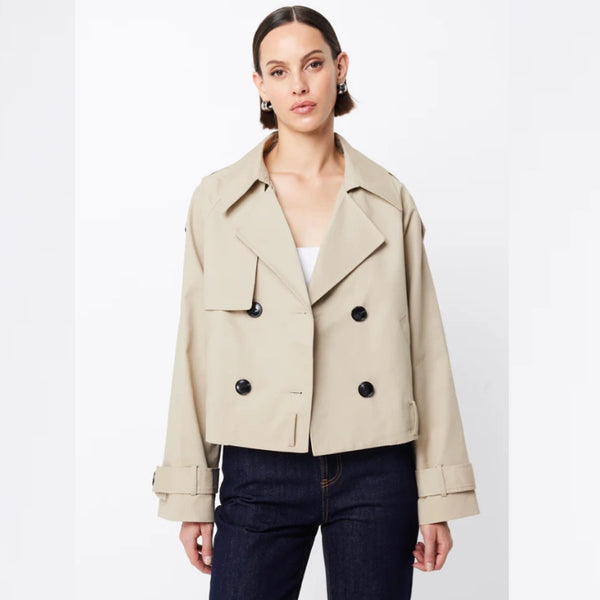 Franklin Cropped Trench Natural - 8