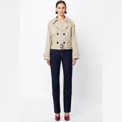 Franklin Cropped Trench Natural - 8