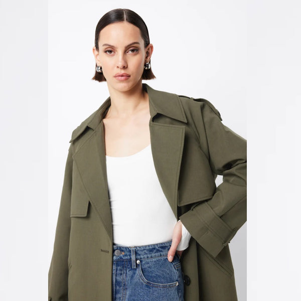 Franklin Trench Coat Khaki - 6 - 8