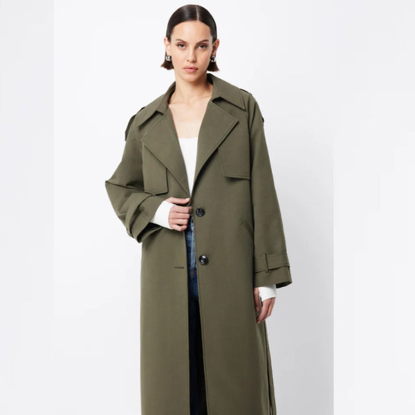 Franklin Trench Coat Khaki - 6 - 8