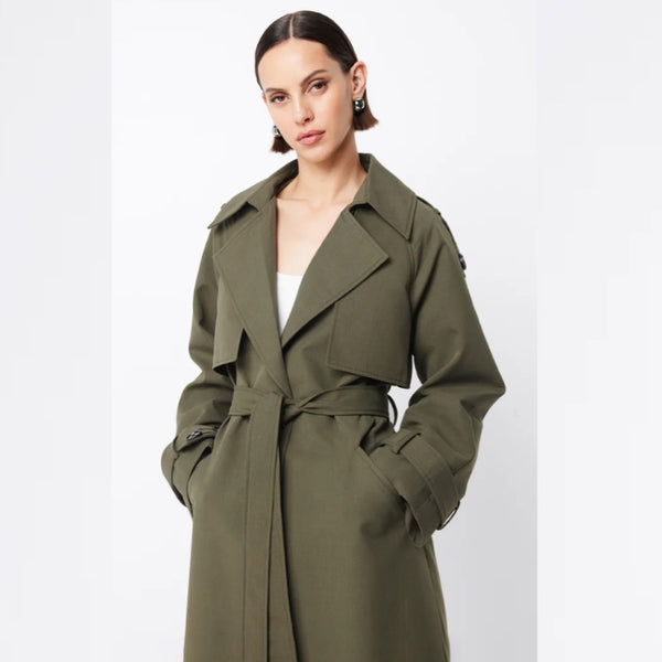 Franklin Trench Coat Khaki - 6 - 8
