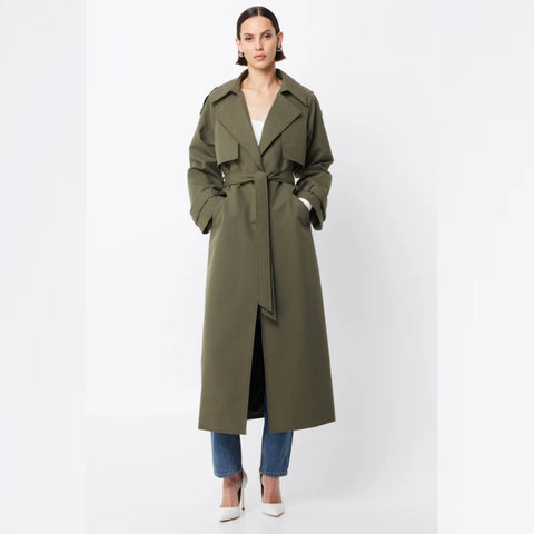 Franklin Trench Coat Khaki - 6 - 8