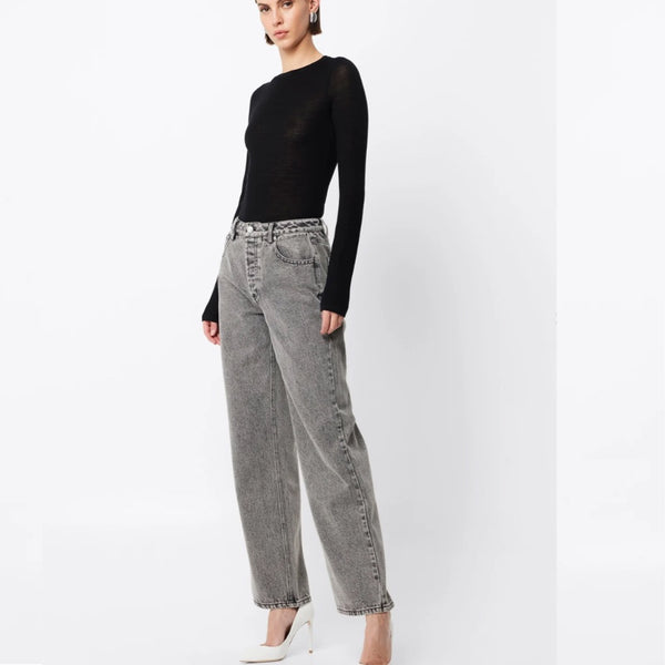 Bexley Wide Leg Jean Grey - 6