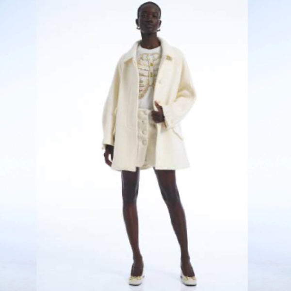 I don't give a chic wool midi coat off white