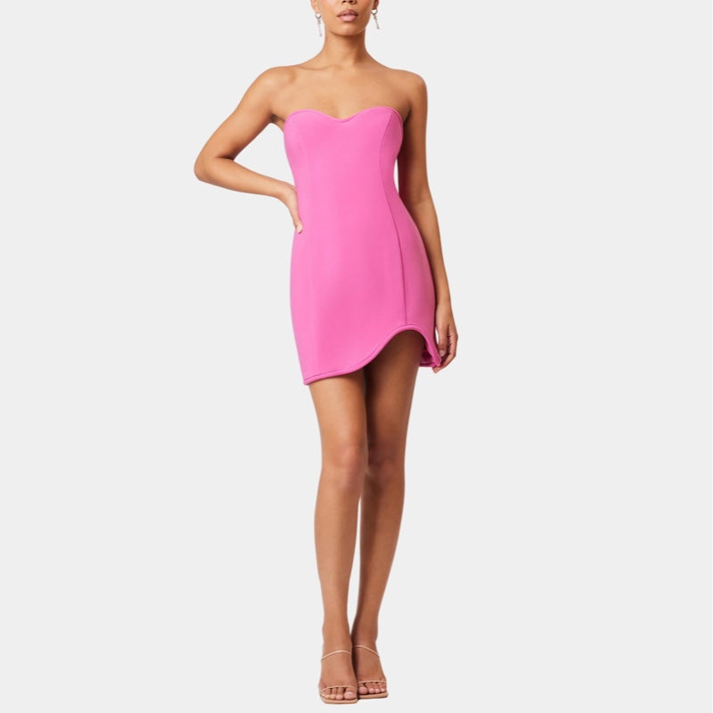 Janelle Strapless Mini Dress Fuchsia - S