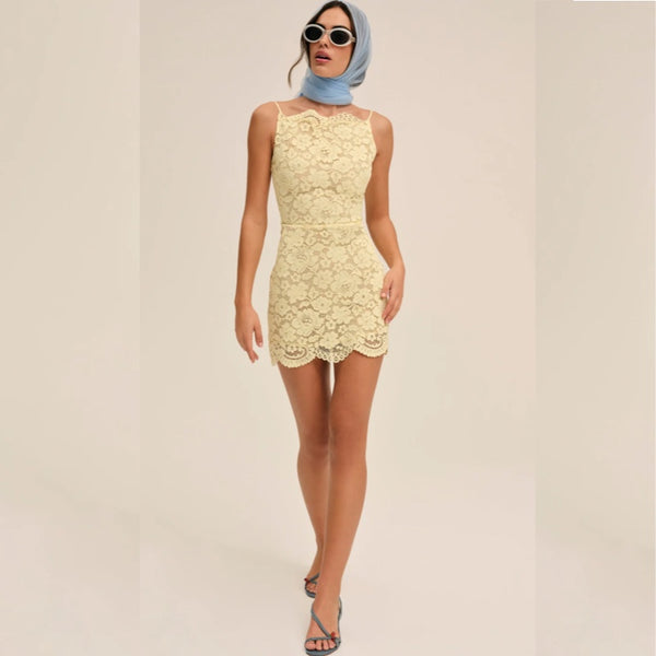 Lakeside Mini Dress Butter Yellow