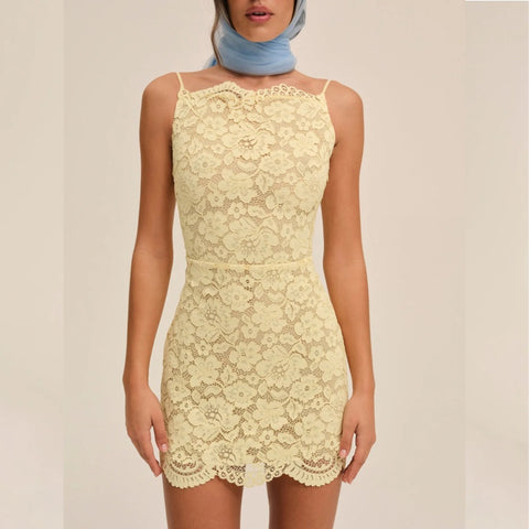 Lakeside Mini Dress Butter Yellow