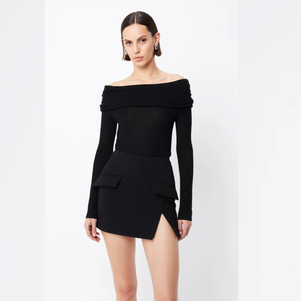 Maine Off Shoulder Merino Black - 6 - 8
