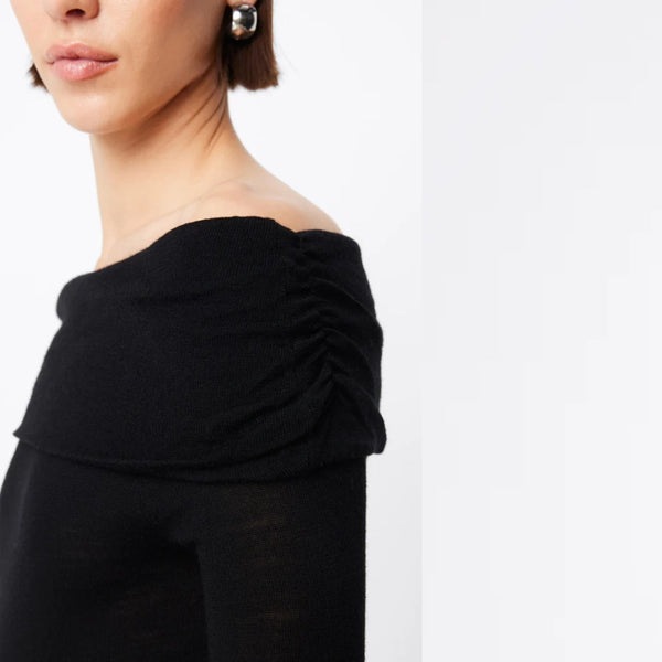 Maine Off Shoulder Merino Black - 6 - 8