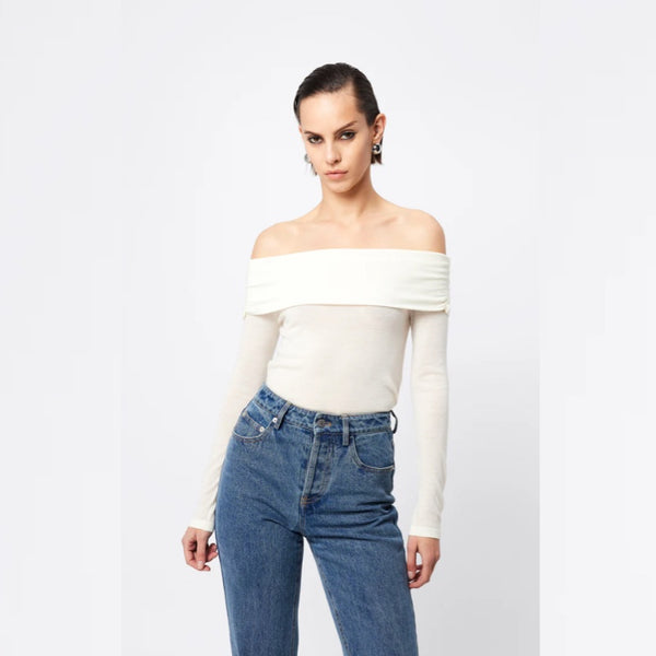 Maine Off Shoulder Merino White - 6 - 8