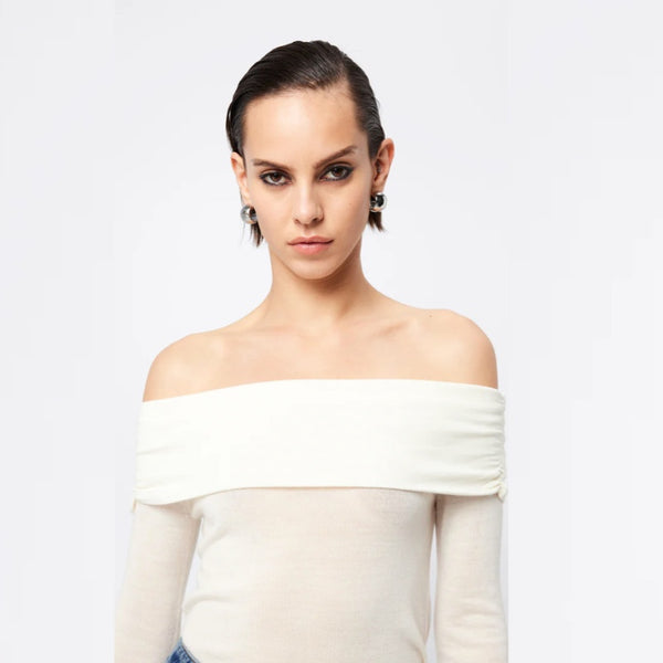 Maine Off Shoulder Merino White - 6 - 8