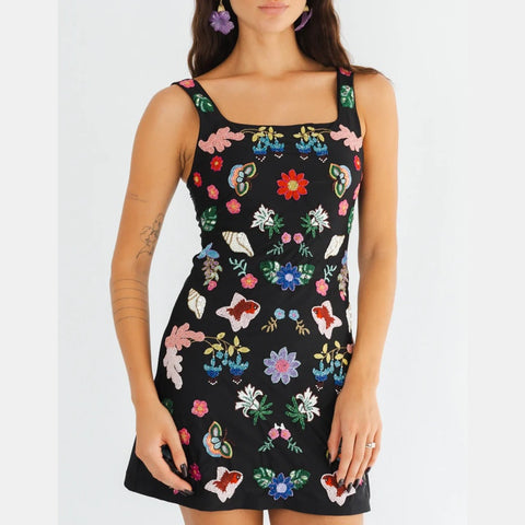Marina Reef Mini Dress Black - S(B)