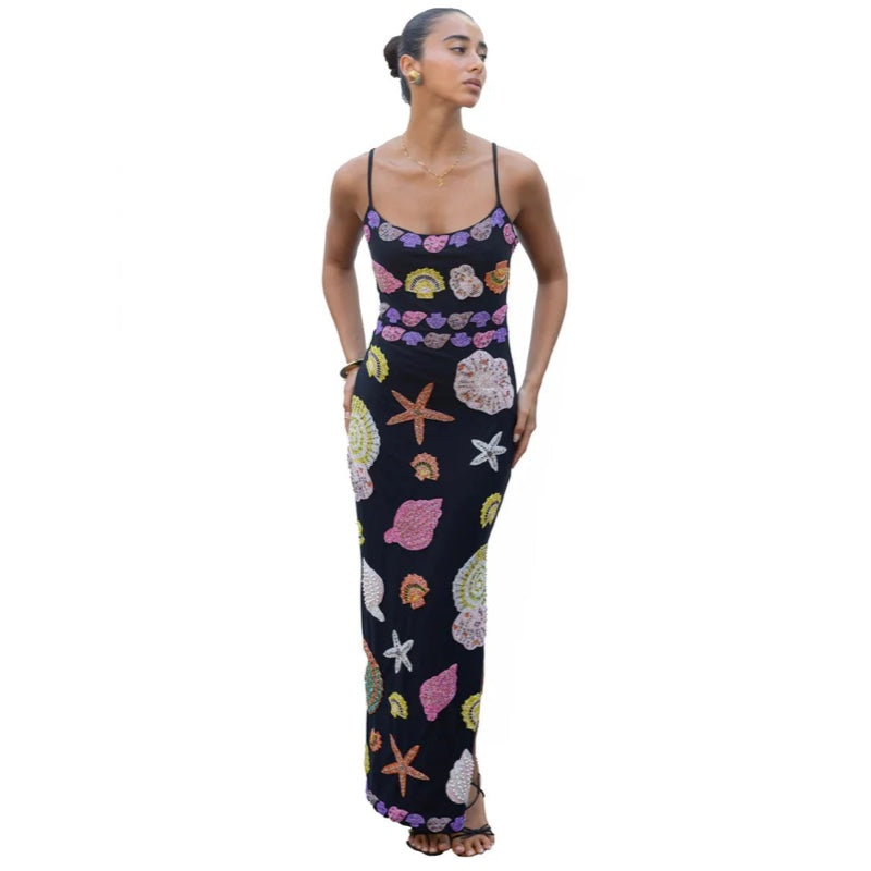 New York Strapped Dress- Black