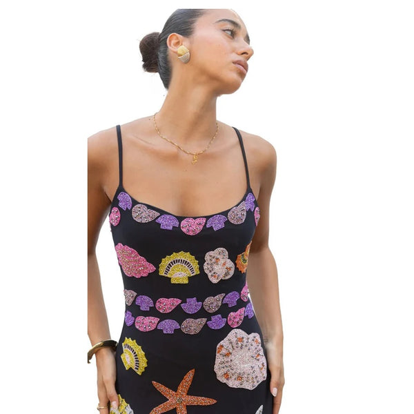 New York Strapped Dress- Black
