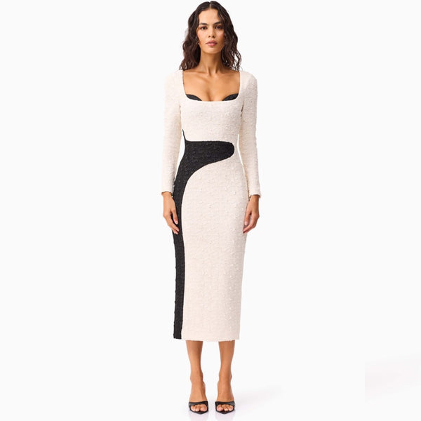 Paloma Long Sleeve Midi Dress - S