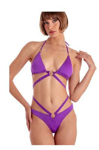 Solid Color Padded Triangle Bikini with Accessory PE013