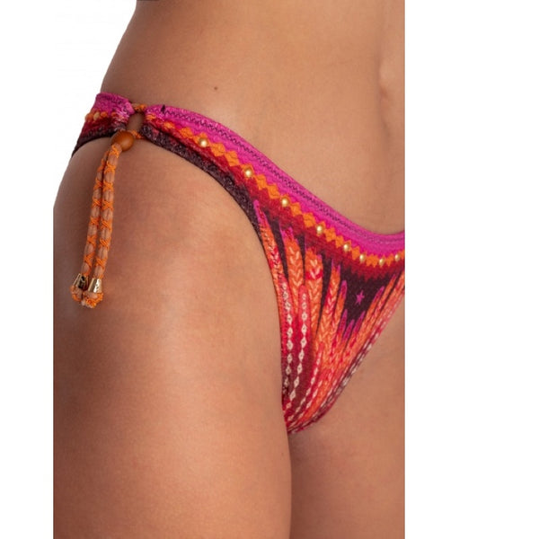 Wings Print Studded Padded Bandeau Bikini PE031M