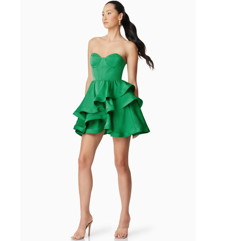 Roni Strapless Mini Dress in Green