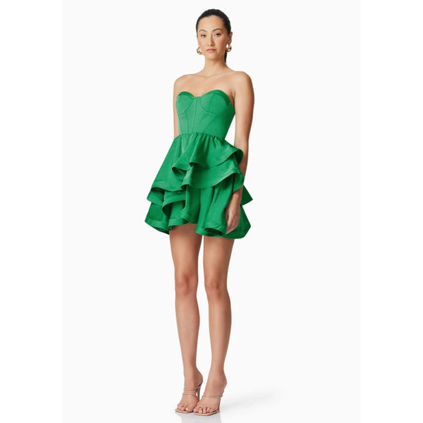 Roni Strapless Mini Dress in Green - S