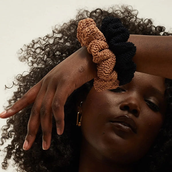 Scrunchie Metallic Cocoa