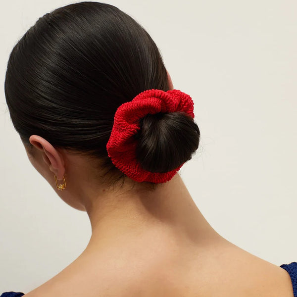 Scrunchie Metallic Crinkle Red