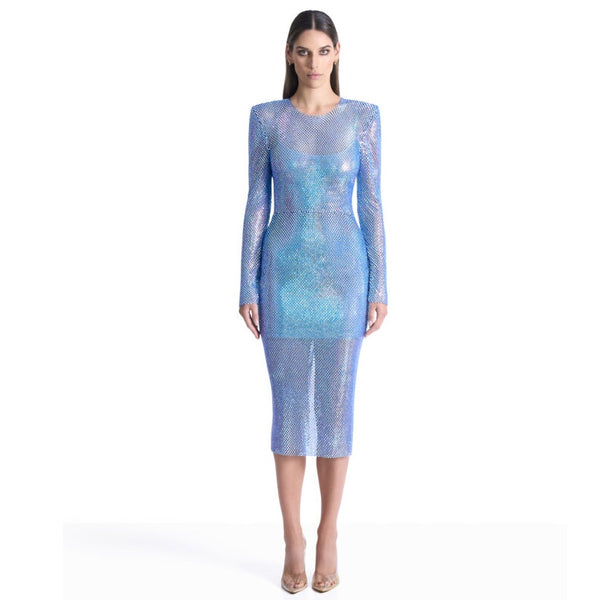 The Shimmer Dress Dusty Blue