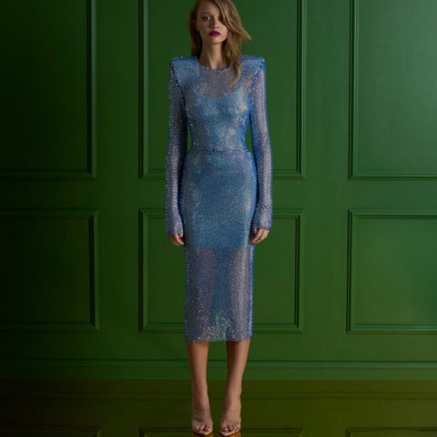 The Shimmer Dress Dusty Blue