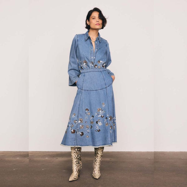 Paisley Boarder Circle  Skirt