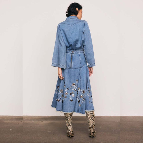 Paisley Boarder Circle  Skirt