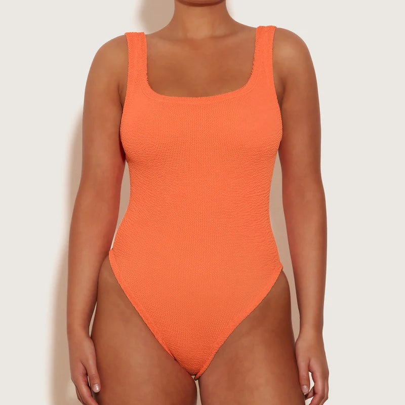 Square-neck Swim M Crinkle - Orange - OS - (B-Q)