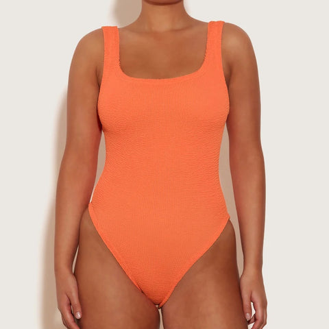 Square-neck Swim M Crinkle - Orange - OS - (B-Q)