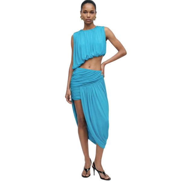 Chelly top & Wes skirt Turquoise Set (XS-B)