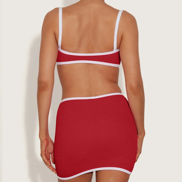Swim Skirt Bikini Bottom Red