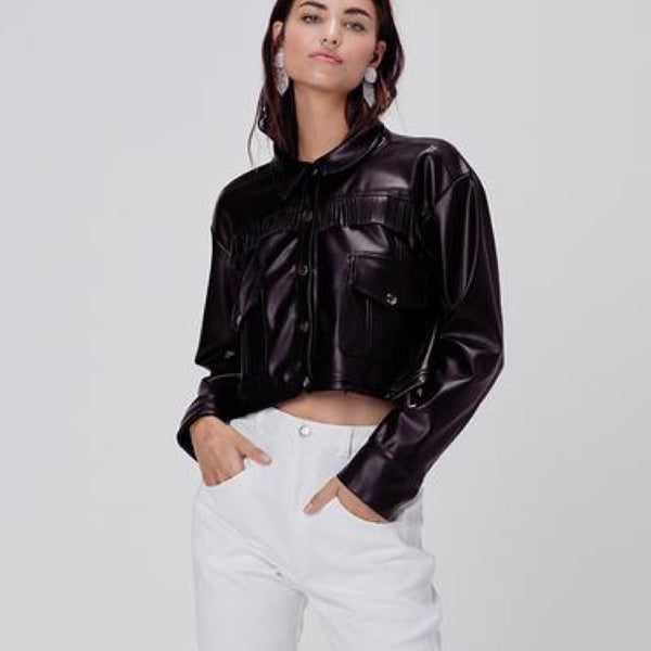 Afton Pleather Cropped Jacket