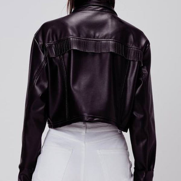 Afton Pleather Cropped Jacket