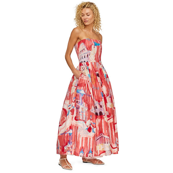 Ana Halterneck Midi Dress - Roma Print