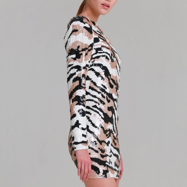 Angeline Tiger Print One Shoulder