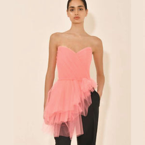 Draped Corset Ballerina Tulle Corset Style Blouse - S(B) - L