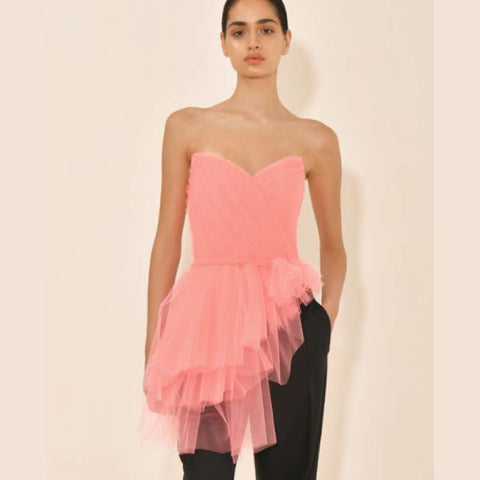 Draped Corset Ballerina Tulle Corset Style Blouse