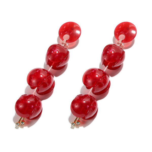 Candy Apple Red Linear Earring