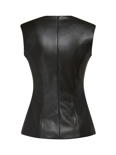 Corset Style Vegan Leather Top